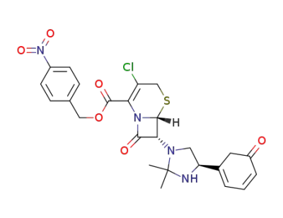 p-nitrobenzyl (6R,7R,4'R)-7-(2',2'-dimethyl-5-oxo-4'-phenyl-imidazolidin-1'-yl)-3-chloro-8-oxo-5-thia-1-azabicyclo[4,2,0]oct-2-ene-2-carboxylate